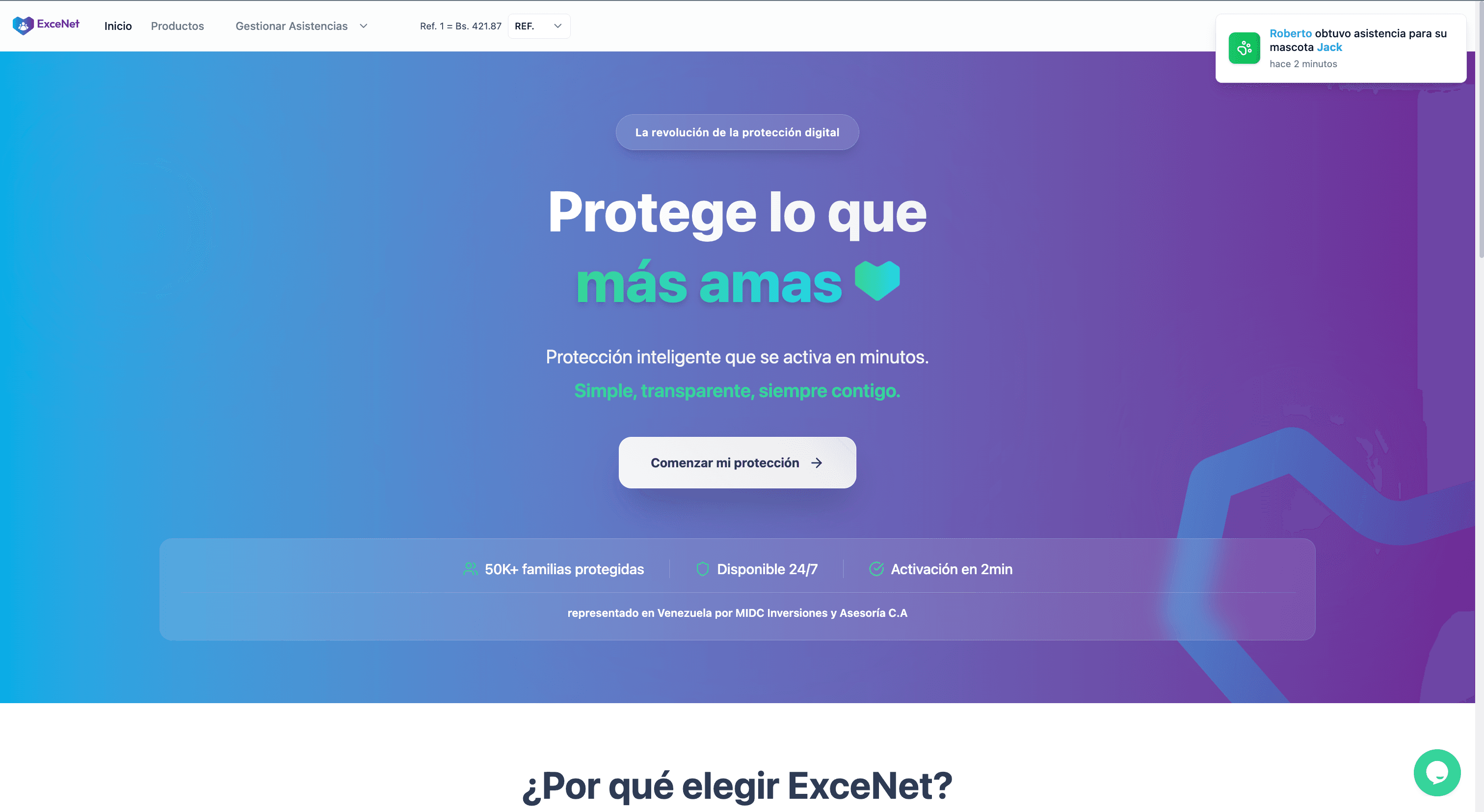 Screenshot of Excenet Asistencias