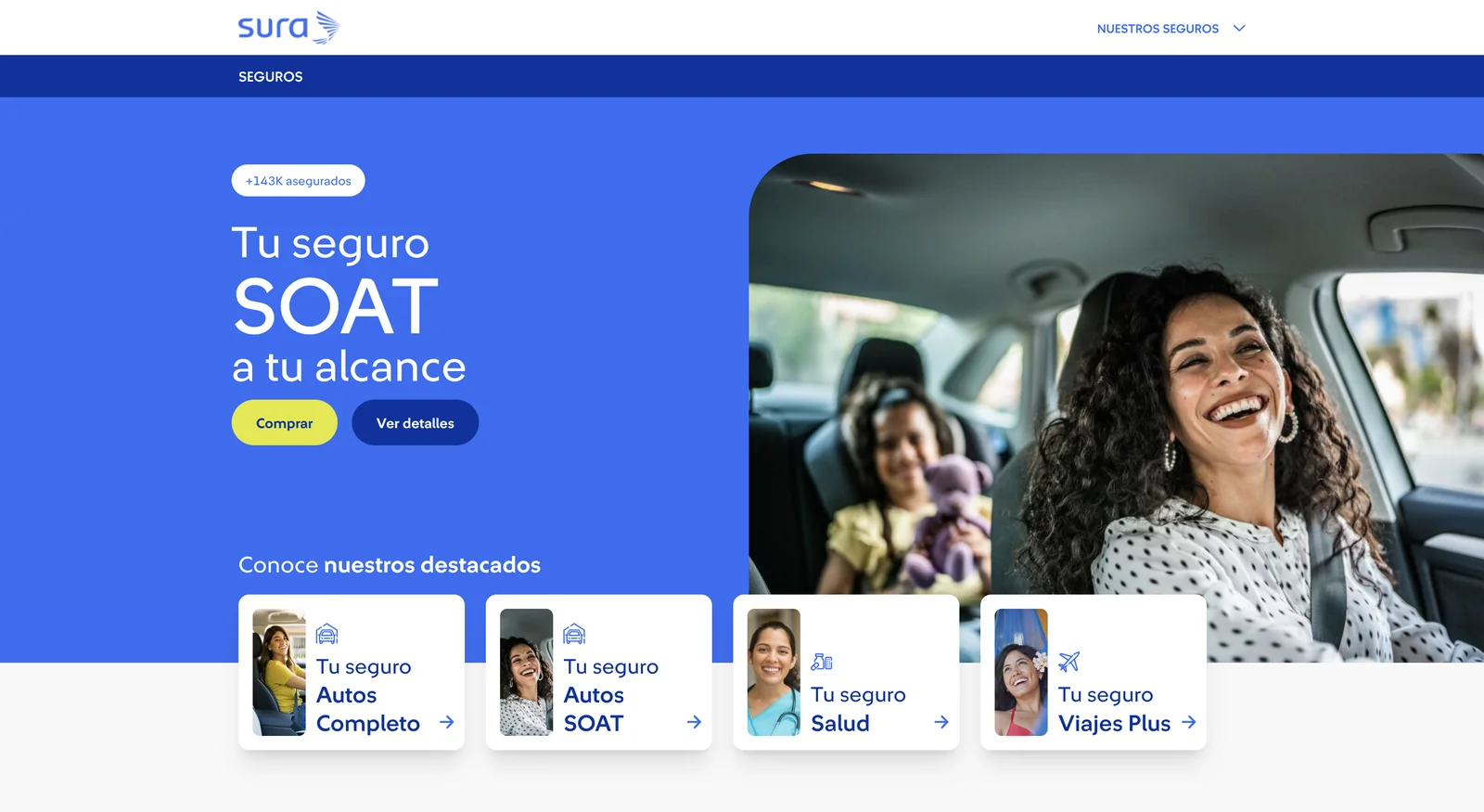 Screenshot of SURA Insurance E-commerce