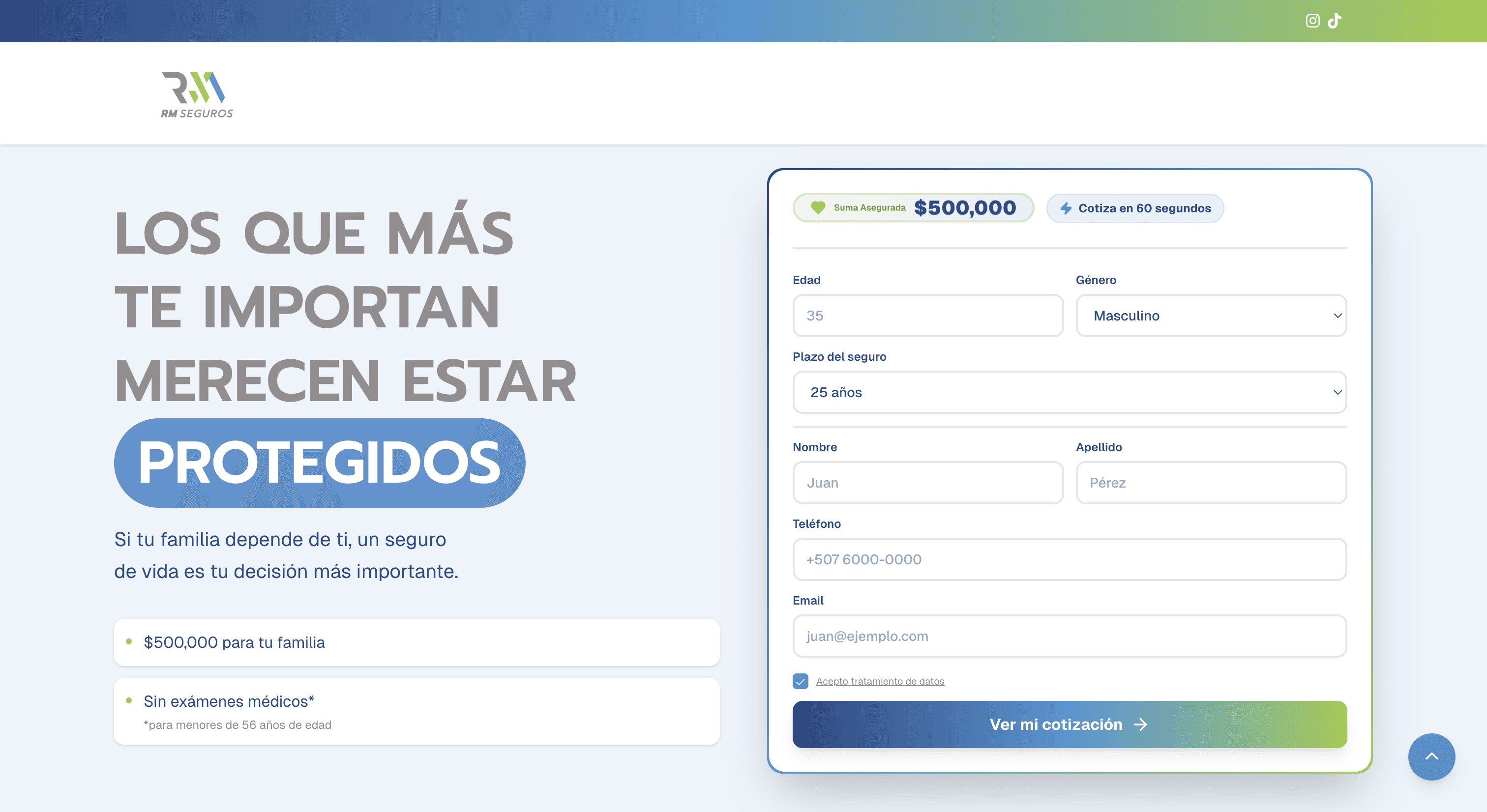 Screenshot of RM Seguros